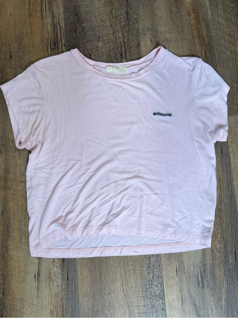 PacSun Antisocial Cropped T-Shirt, Size Medium